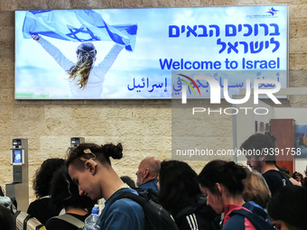Passanger at Ben Gurion Airport in Jerusalem, Israel on December 27, 2022. (