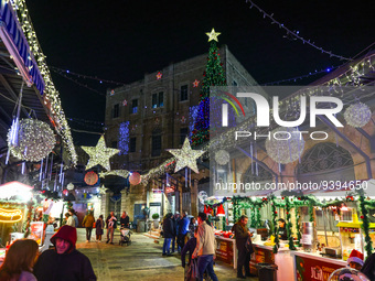 The New Gate Christmas Market in Jerusalem, Israel on December 28, 2022. (