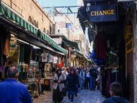 Street market at the Old City in Jerusalem, Israel on December 29, 2022. (