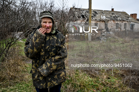 ZALIZNYCHNE, UKRAINE - JANUARY 14, 2023 - An old man is pictured outside a house destroyed in the shelling of Russian troops, Zaliznychne vi...