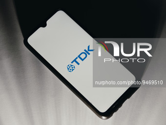 In this photo illustration a TDK logo is displayed on a smartphone screen in Athens, Greece on January 20, 2023. (
