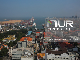 A general view of the port of Colombo, Sri Lanka on January 20, 2023. (