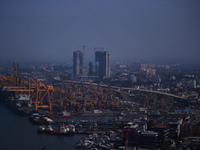 A general view of the port of Colombo, Sri Lanka on January 20, 2023. (