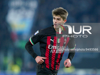 Charles De Ketelaere of AC Milan during the Serie A match between SS Lazio and AC Milan at Stadio Olimpico, Rome, Italy on 24 January 2023....