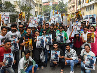 Sharukh Khan fans are seen celebrating the release of movie Pathaan in front of a movie theater in Kolkata , India , on 25 January 2023 .Sha...