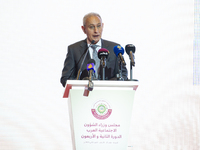 Nasser Kamel, Secretary General of the Union for the Mediterranean speaks at the 42nd meeting of the Council of Arab Ministers of Social Aff...