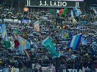 Supporters of SS Lazio during the Serie A match between SS Lazio and AC Milan at Stadio Olimpico, Rome, Italy on 24 January 2023.  (