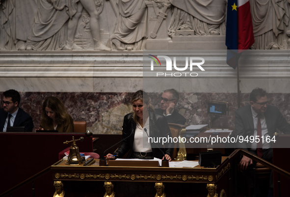 President of the Assemblee Nationale Yael Braun-Pivet during the question session to the government, in Paris, Tuesday 24 January, 2023. 