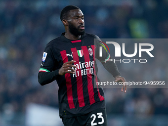 Fikayo Tomori of AC Milan looks on during the Serie A match between SS Lazio and AC Milan at Stadio Olimpico, Rome, Italy on 24 January 2023...