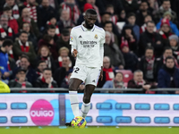 Antonio Rudiger centre-back of Real Madrid and Germany does passed during the LaLiga Santander match between Athletic Club and Real Madrid C...
