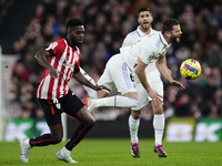 Iñaki Williams centre-forward of Athletic Club and Ghana and Nacho Fernandez centre-back of Real Madrid and Spain compete for the ball durin...