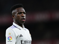 Vinicius Junior left winger of Real Madrid and Brazil during the LaLiga Santander match between Athletic Club and Real Madrid CF at San Mame...