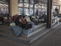 Donated 	nurseries, strollers and child safety seats at the station for the arriving refugees. War refugees from Ukraine arrive at Przemysl...