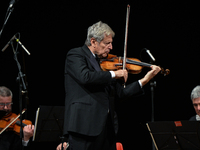 Italian violinist Uto Ughi performs at Teatro Milanollo, on 26 January 2023, in Savigliano, Italy (