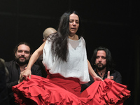Eva Yerbabuena performs during the presentation of Re-fraction at the Canal theaters in Madrid. January 27, 2023 Spain (