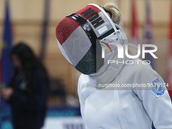 Dorina Wimmer, from Hungary, during the 46th edition of the City of Barcelona International Fencing Trophy for Women's Sword, held at the Na...