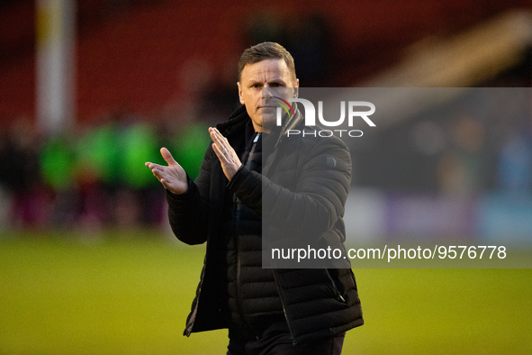 Richie Wellens, manager applauds the fans after during the Sky Bet League 2 match between Walsall and Leyton Orient at the Banks's Stadium,...