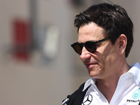 Toto Wolff before the practice ahead of the Formula 1 Bahrain Grand Prix at Bahrain International Circuit in Sakhir, Bahrain on March 3, 202...