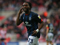 Luton Town's Fred Onyedinma appeals to the lines person during the Sky Bet Championship match between Sunderland and Luton Town at the Stadi...