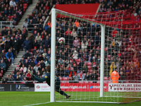 Sunderland's Amad Diallo's penalty goes past Luton Town Goalkeeper Ethan Horvath during the Sky Bet Championship match between Sunderland an...