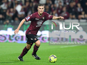 Lorenzo Pirola of US Salernitana during the Serie A match between US Salernitana and Bologna FC at Stadio Arechi, Salerno, Italy on March 18...