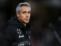 Paulo Sousa manager of US Salernitana looks on camera during the Serie A match between US Salernitana and Bologna FC at Stadio Arechi, Saler...