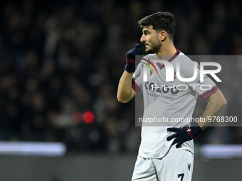 Riccardo Orsolini of Bologna FC looks on during the Serie A match between US Salernitana and Bologna FC at Stadio Arechi, Salerno, Italy on...