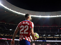 Mario Hermoso of Atletico de Madrid during a match between Atletico de Madrid v Valencia CF as part of LaLiga in Madrid, Spain, on March 18,...