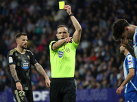 The referee Guillermo Cuadra Fernandez during the match between RCD Espanyol and Real Club Celta de Vigo, corresponding to the week 26 of th...