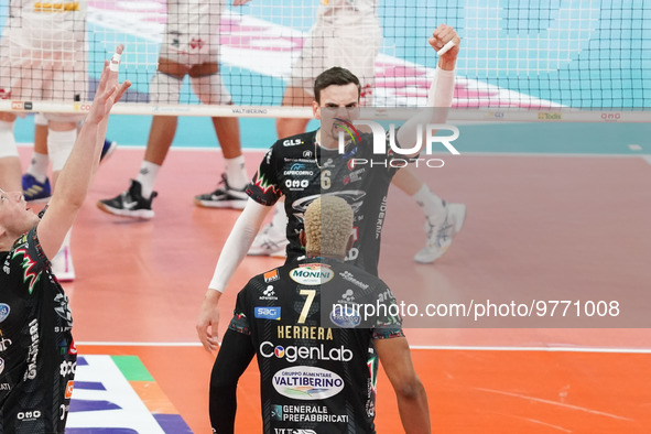 giannelli simone (n.6 sir safety susa perugia) rejoices during the Volleyball Italian Serie A Men Superleague Championship Play Off - Sir Sa...