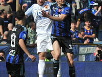 Gennaro  Acampora (Benevento) and Stefano Moreo (Pisa) head tackle during the Italian soccer Serie B match AC Pisa vs Benevento Calcio on Ma...