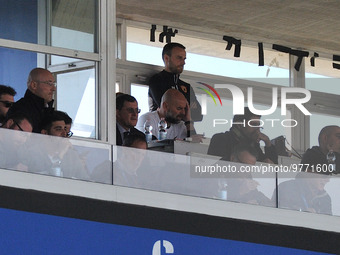 Head coach of Benevento Roberto Stellone,  disqualified, on the grandstand of Arena Garibaldi Stadium during the Italian soccer Serie B matc...