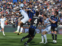 Head tackle by Federico Barba (Pisa) and Lorenzo Carfora (Benevento) during the Italian soccer Serie B match AC Pisa vs Benevento Calcio on...