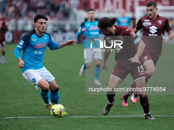 Eljif Elmas during Serie A match between Torino v Napoli in Turin, on March 19, 2023  