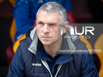 Hartlepool United manager John Askey during the Sky Bet League 2 match between Bradford City and Hartlepool United at the University of Brad...