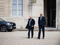 President of the centre-right Horizon group, Eduard Philippe, former Prime Minister, walking in the courtyard of Elysee, in Paris, on March...