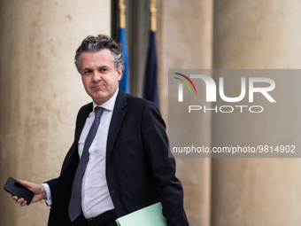 Minister of Ecological Transition Christophe Bechu arriving at the Elysee Palace for a working lunch, in Paris, on 27 March 2023. (