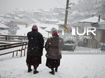 Heavy snow hit Bulgaria. The pictures shows the winter weather in the Bulgarian southwesterly village of Ribnovo. Ribnovo is located in The...
