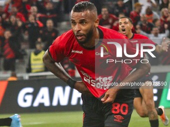 Athletico PR v CRB- Brazilian Cup Round 3 - 2nd Leg - Athletico PR player Alex Santana celebrates his goal in the match against CRB for the...
