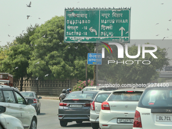 Traffic in Greater Noida, Uttar Pradesh, India, on May 07, 2022. (
