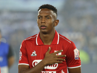 Esneyder Mena of America de Cali during the match on matchday 16 of the Liga BetPlay DIMAYOR I 2023 played at the Nemesio Camacho El Campin...
