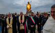 Archbishop Franco Lanzolla, Archbishop Giuseppe Satriano and Mayor Antonio De Caro in fron...