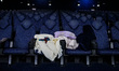Pillows and blankets left in the halls by evacuees. Ravenna (Emilia - Romagna) , on May 18...