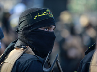 Fighters with the Islamic Jihad take part in a rally in Gaza to commemorate armed commanders and operatives killed by Israel in the past fiv...