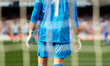 Thibaut Courtois of Real Madrid CF looks on prior to the LaLiga Santander match between Va...