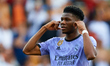 Tchouameni of Real Madrid CF reacts during the LaLiga Santander match between Valencia CF...