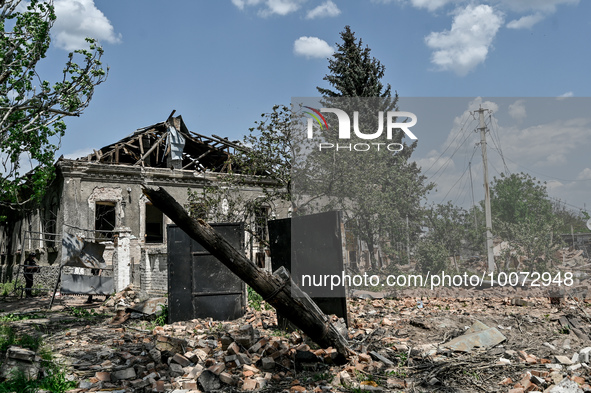 ZAPORIZHZHIA REGION, UKRAINE - MAY 18, 2023 - Aftermath of shelling of the frontline Hulyaipole city by the Russian troops, Zaporizhzhia Reg...