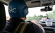 ZAPORIZHZHIA REGION, UKRAINE - MAY 18, 2023 - A rescuer driving a company car, Hulyaipole,...
