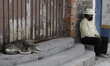 Inhabitants of San Nicolas de Los Ranchos, Puebla, gather after ash fall was registered du...