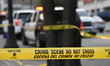 Crime scene do not cross tape at the crime scene. Two people shot in a multiple shooting i...
